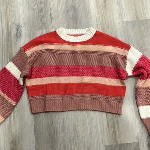 Pink striped sweater